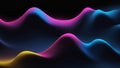 3d rendering of abstract wavy background with glowing particles in empty space Royalty Free Stock Photo