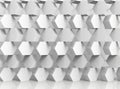 3d rendering. Abstract white hexagonal shape stack wall background Royalty Free Stock Photo