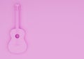 acoustic guitar background isolated pink Royalty Free Stock Photo