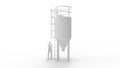 3D rendering of a agriculture harvest grain silo tower isolated on empty white studio background.