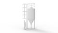 3D rendering of a agriculture harvest grain silo tower isolated on empty white studio background.