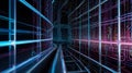 3D rendering of AI algorithms visualized as data flowing through pipelines Royalty Free Stock Photo