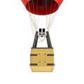 3d rendering of an air balloon basket with gas burners isolated on white background.