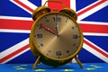 3D rendering alarm clock with the inscription clockwise `BREXIT`