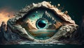 3d rendering of an alien planet in the form of an eye Royalty Free Stock Photo