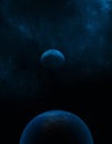 3d rendering: Alien planet and stars from the space