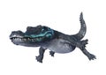 3D Rendering Alligator Caiman on White