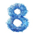 3D Rendering of a alphabet number 8 made with Blue Bubble on Transparent Background Royalty Free Stock Photo