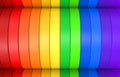 3d rendering. alternate rainbow colorful lgbt curve panel design banner wall background