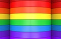 3d rendering. alternate rainbow colorful lgbt curve panel design banner wall background