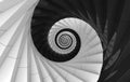 3d rendering. Alternate White and black spiral stairs background. yin yang of oriental style.