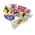 3D rendering american road signs