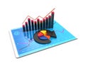 3D Rendering analysis of financial data in charts - modern graphical overview of statistics Royalty Free Stock Photo