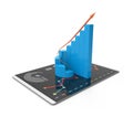 3D Rendering analysis of financial data in charts - modern graphical overview of statistics Royalty Free Stock Photo