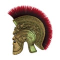 3D Rendering Ancient Greek Helmet on White