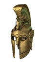 3D Rendering Ancient Greek Helmet on White