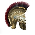 3D Rendering Ancient Greek Helmet on White