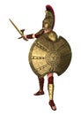 3D Rendering Ancient Greek Soldier on White