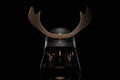 3d rendering of ancient Samurai helmet type in low key light