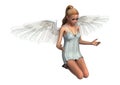 3D Rendering Angel on White