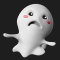 3d rendering of an angry cute ghost isolated on a dark background Royalty Free Stock Photo