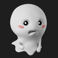 3d rendering of an angry cute ghost isolated on a dark background Royalty Free Stock Photo