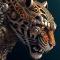 3d rendering of an angry tiger