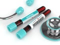 3D rendering of anti doping blood test tubes