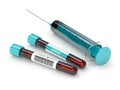 3D rendering of anti doping blood test tubes