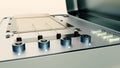 A 3D rendering of an antique polygraph machine