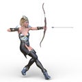 3D rendering of archer woman