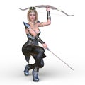 3D rendering of archer woman
