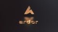 3D Rendering of ardor cryptocurrency golden logo