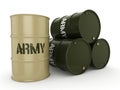 3D rendering army barrels