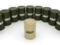 3D rendering army barrels