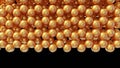 A 3D rendering of an array of spherical gold nanoparticles Royalty Free Stock Photo