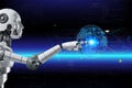 3D rendering. Artificial intelligence,AI research of robot and cyborg development for future.