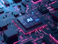 3D Rendering of an Artificial Intelligence Chip Generative AI Royalty Free Stock Photo