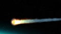 Asteroid Meteor burns in atmosphere Earth, Realistic vision