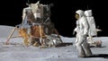 3D rendering. Astronaut Dancing on the moon. CG Animation. Elements of this image furnished by NASA. Royalty Free Stock Photo