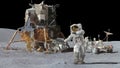 3D rendering. Astronaut Dancing on the moon. CG Animation. Elements of this image furnished by NASA. Royalty Free Stock Photo