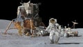 3D rendering. Astronaut Dancing on the moon. CG Animation. Elements of this image furnished by NASA. Royalty Free Stock Photo