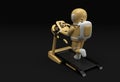 3d Rendering Astronaut Running Treadmill Machine on a Futuristic Background