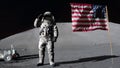 3D rendering. Astronaut saluting the American flag. CG Animation. Elements of this image furnished by NASA