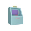 3D Rendering of ATM Machine on background concept of banking business and technology. Royalty Free Stock Photo