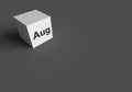 3D RENDERING OF `Aug` ABBREVIATION OF AUGUST