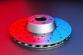 3D rendering. Auto spare parts for car brake disk