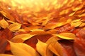 3d rendering of autumn leaves on the ground