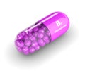 3d rendering of B1 vitamin pill Royalty Free Stock Photo