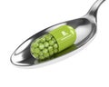 3d rendering of B6 vitamin pill on spoon Royalty Free Stock Photo